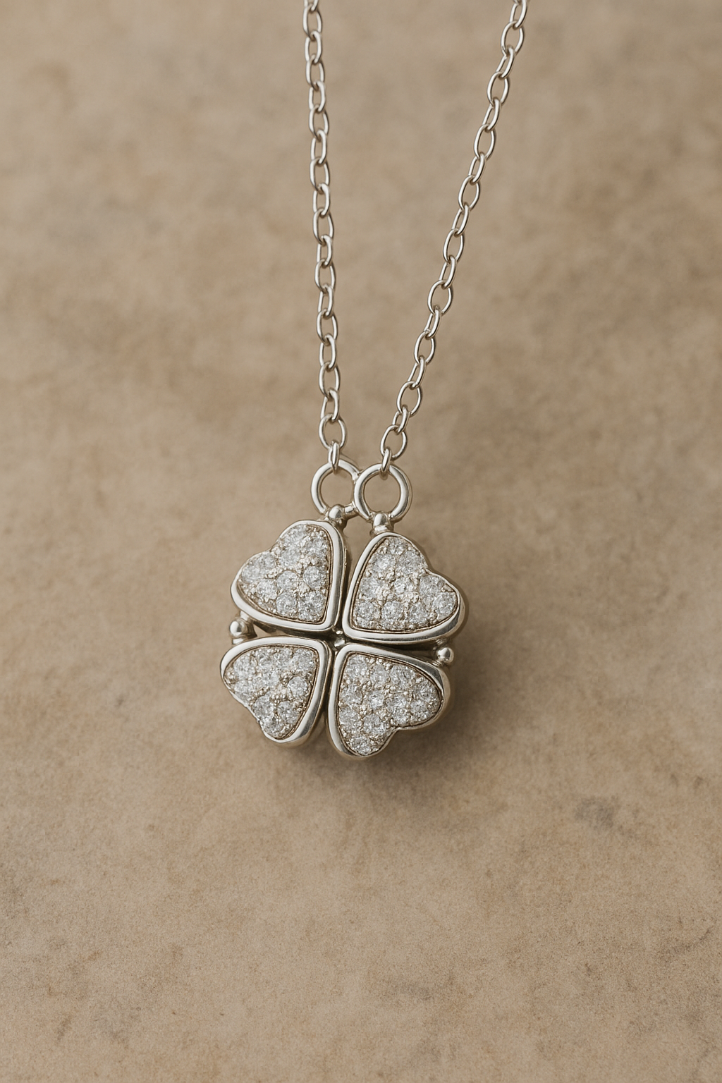 sliver four leaf clover necklace (stainless steel)