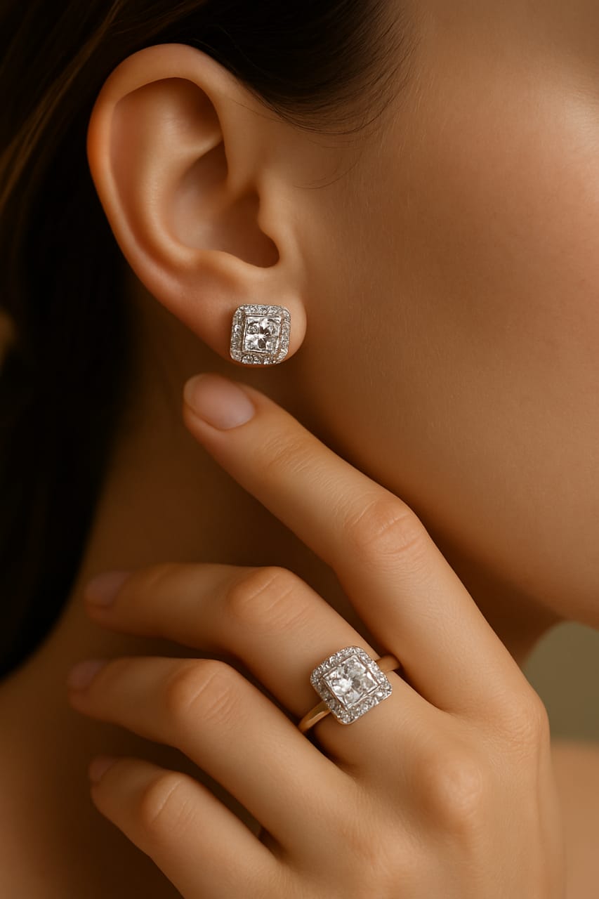 Crystal Majesty Set(Adjustable Ring, earrings)