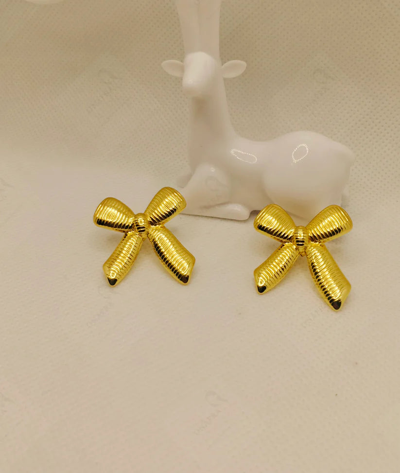 Stainless Steel Bow Earrings