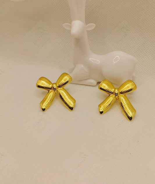 Stainless Steel Bow Earrings