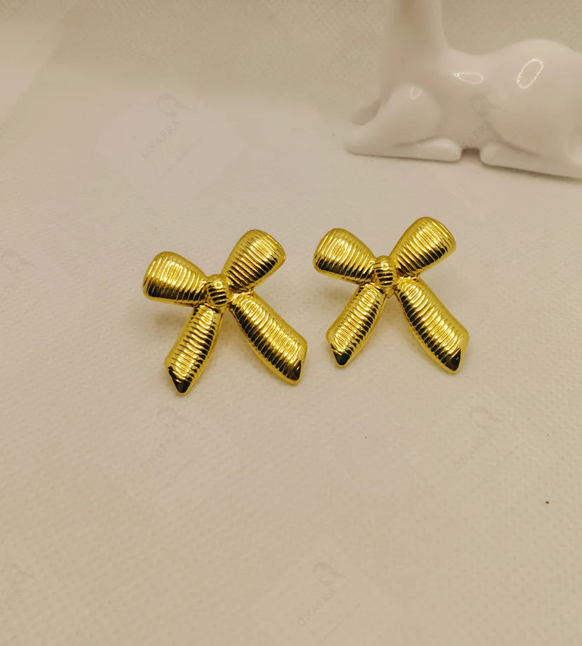 Stainless Steel Bow Earrings
