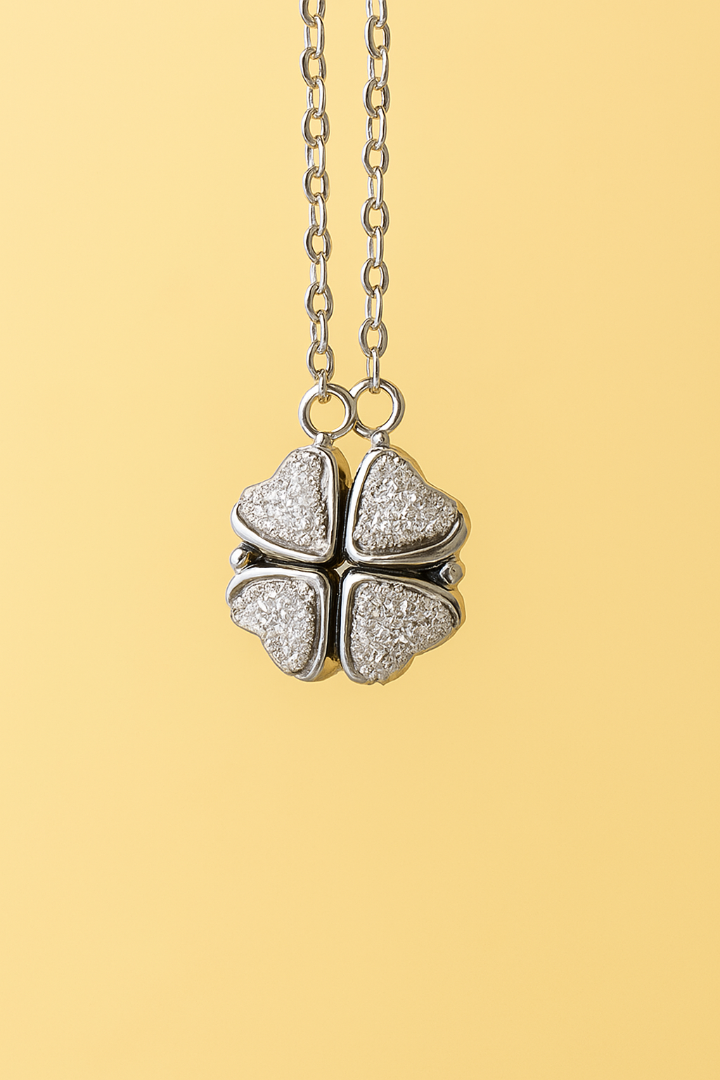 sliver four leaf clover necklace (stainless steel)