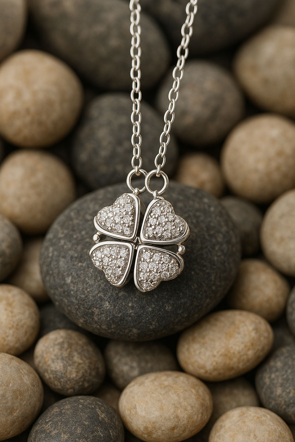 sliver four leaf clover necklace (stainless steel)