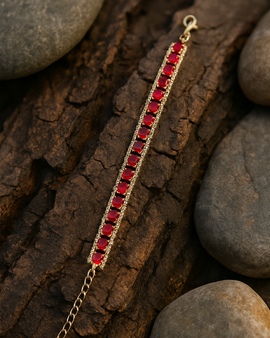 Red stone bracelet (stainless steel)