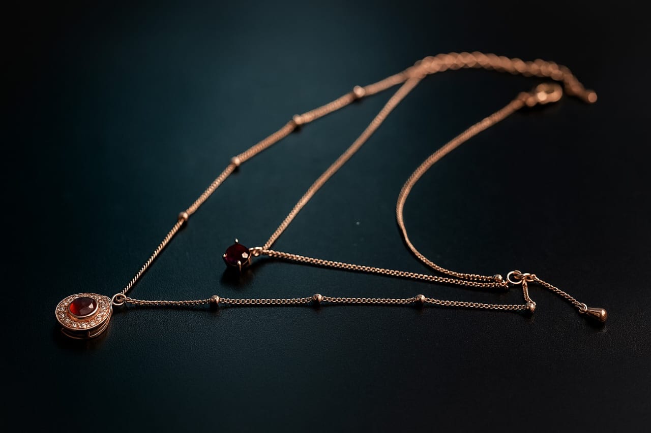 red stone neckless (stainless steel)