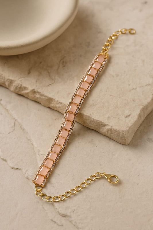 Light pink stone bracelet (stainless steel)