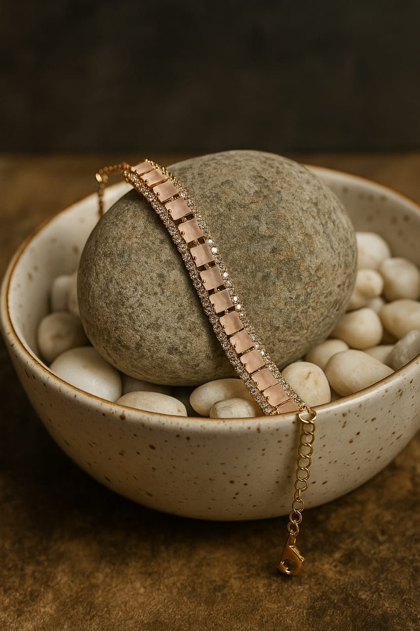 Light pink stone bracelet (stainless steel)