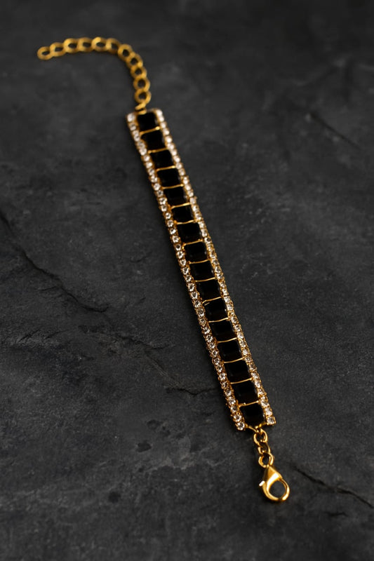 Black stone bracelet (stainless steel)