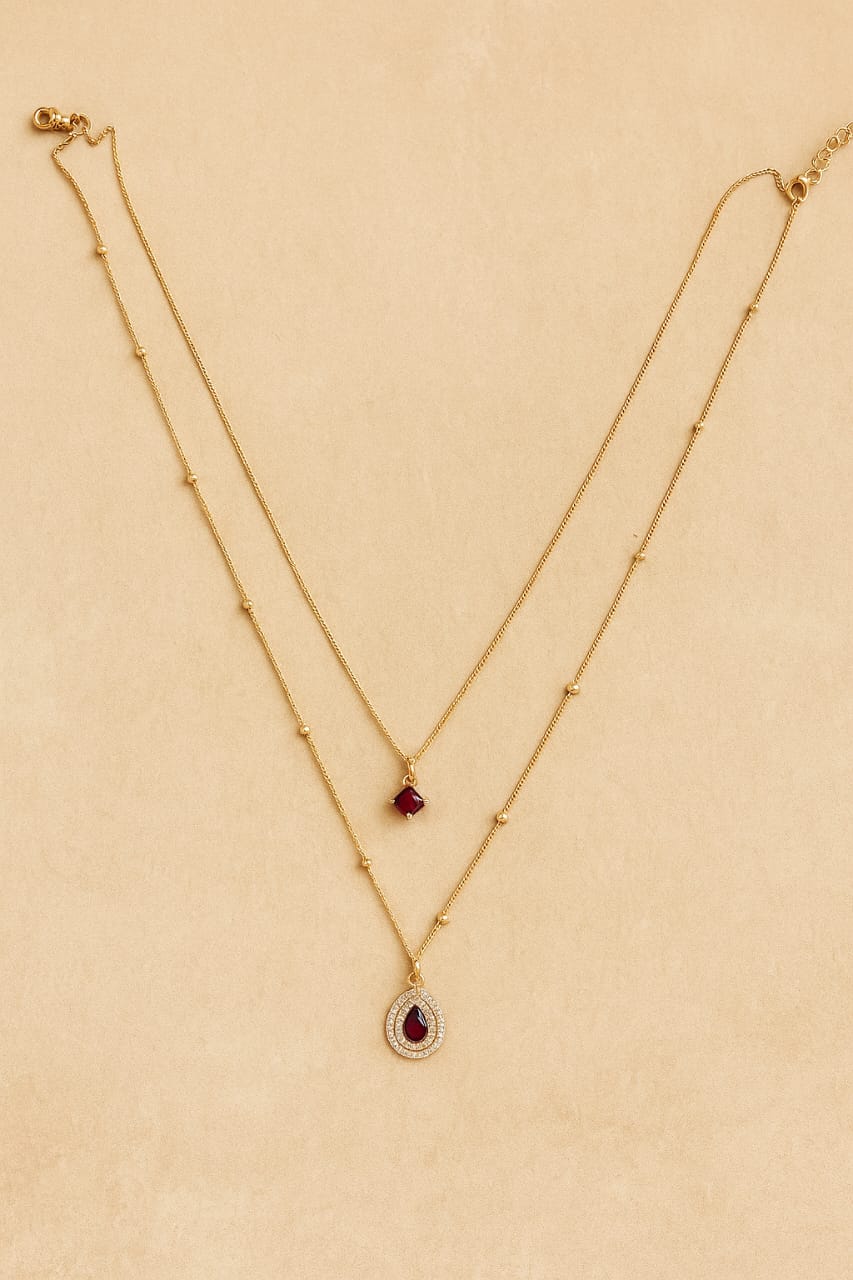 red stone neckless (stainless steel)