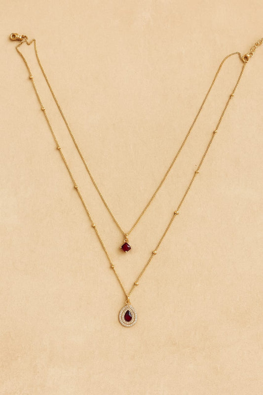 red stone neckless (stainless steel)